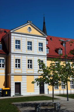 Zwickau, Almanya - 3 Mayıs 2023: Zwickau 'daki Planitz kalesi, kökenleri 12. yüzyıla dayanır. . 