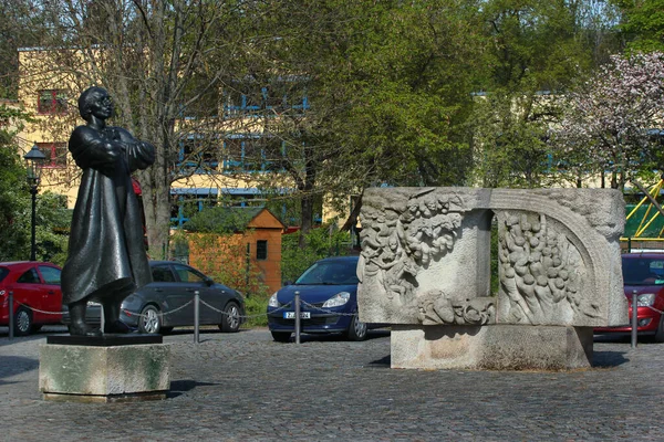 Zwickau Germany May 2023 Monument Thomas Muntzer 독일에서 마르틴루터를 반대하고 — 스톡 사진