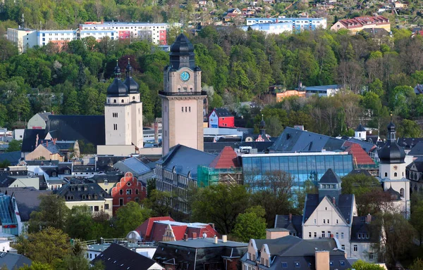 Plauen Tyskland Maj 2023 Utsikt Över Centrum Från Bearstone Hill — Stockfoto