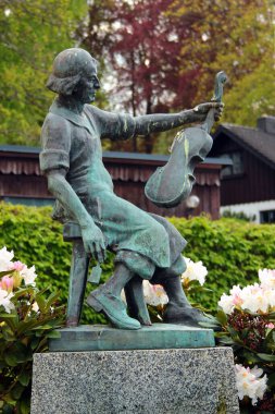 Markneukirchen, Almanya - 14 Mayıs 2023: Markneukirchen Müzik Enstrümanları Müzesi, Saksonya 'nın Vogtlandkreis ilçesine bağlı bir kasaba, müzik enstrümanı üretim bölgesinin tarihi merkezi..