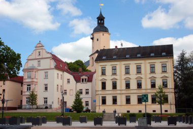 Glauchau, Almanya - 17 Mayıs 2023: Almanya 'nın Saksonya eyaletinde yer alan merkez Glauchau şehri, Mulde Nehri' nin sağ kıyısında yer almaktadır..