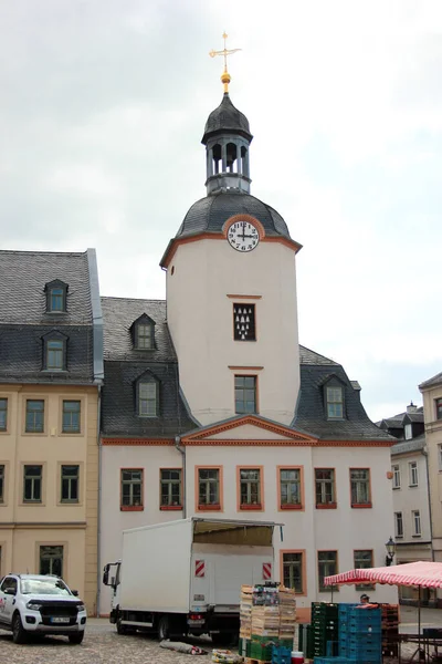 Glauchau 2023年5月17日 德国联邦萨克森州Glauchau镇的历史市场广场 位于Mulde河右岸 — 图库照片