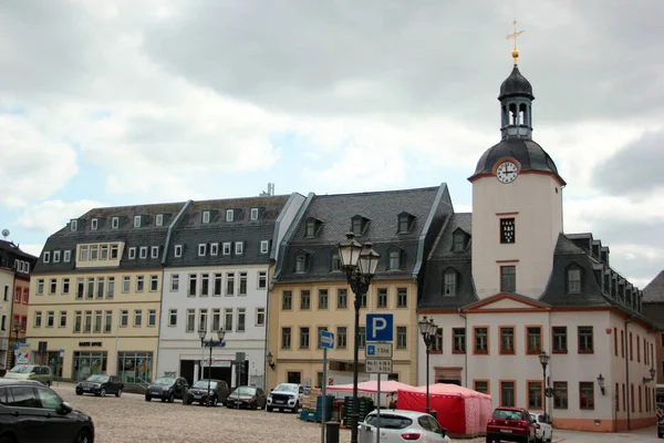 Glauchau 2023年5月17日 德国联邦萨克森州Glauchau镇的历史市场广场 位于Mulde河右岸 — 图库照片