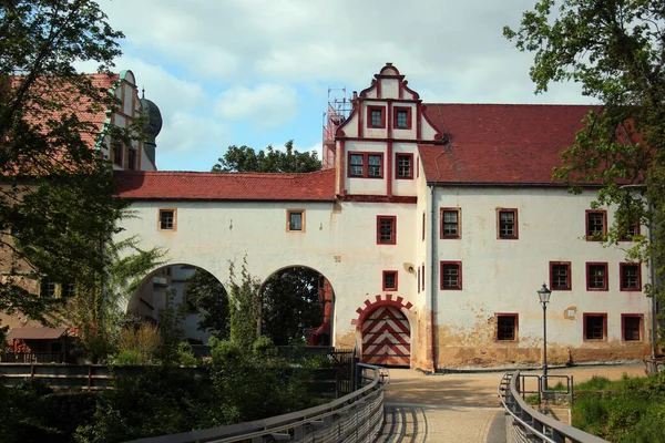 Historický Hrad Glauchau Město Německé Spolkové Zemi Sasko Pravém Břehu — Stock fotografie
