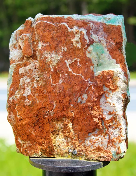 Crisoprasa Variedad Piedras Preciosas Calcedonia Que Contiene Pequeñas Cantidades Níquel — Foto de Stock