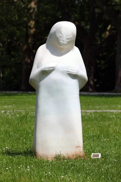 Jena Alemanha Maio 2023 Estátua Laquese Allotter Anne Katrin Altwein — Fotografia de Stock