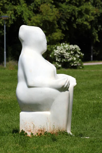 Jena Alemania Mayo 2023 Estatua Clotho Spinner Anne Katrin Altwein —  Fotos de Stock