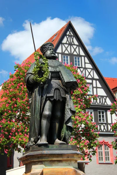 Jena Niemcy Maja 2023 Posąg Jana Fryderyka Elektora Saksonii Założyciela — Zdjęcie stockowe