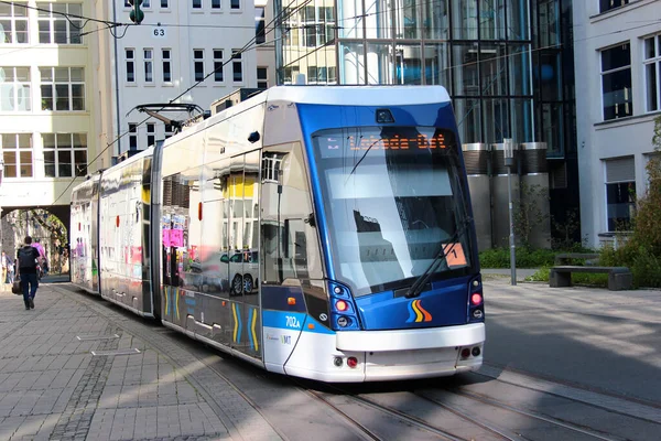 Єна Німеччина Травня 2023 Трамвай Єна Соларіс Частина Трамвайної Мережі — стокове фото