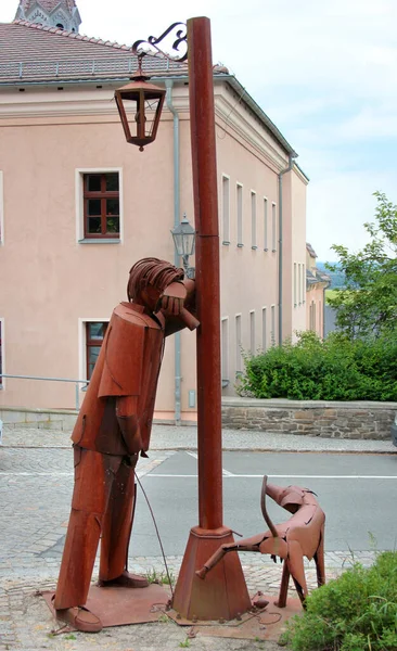 Hohenstein Ernstthal Germany June 2023 Territorios Rusted Iron Sculpture Colombian — Stock Photo, Image