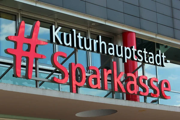 stock image Chemnitz, Germany - June 12, 2023: Sparkasse, or State Savings Bank on the Market Square in cultural capital city of Chemnitz, Saxony