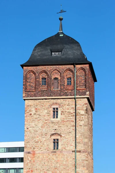 ドイツ ケムニッツ 2023年6月25日 ローター ターム 赤い塔 ケムニッツ旧市街の歴史的要塞塔 — ストック写真