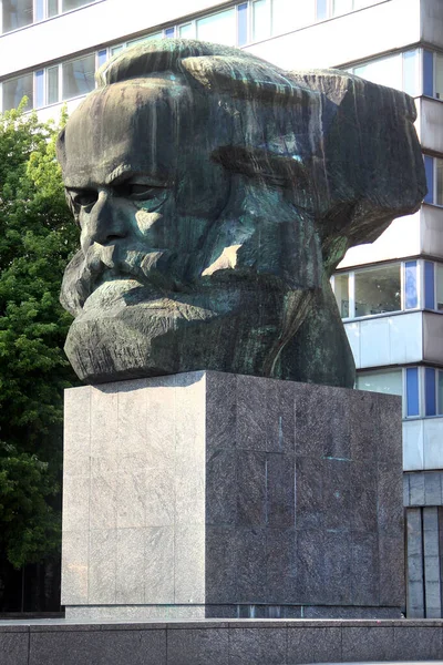 Chemnitz Alemanha Julho 2023 Monumento Karl Marx Filósofo Economista Historiador — Fotografia de Stock