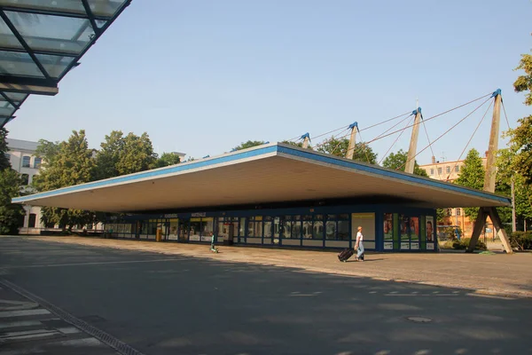 Chemnitz Alemanha Julho 2023 Omnibusbahnhof Principal Estação Ônibus Central Cidade — Fotografia de Stock