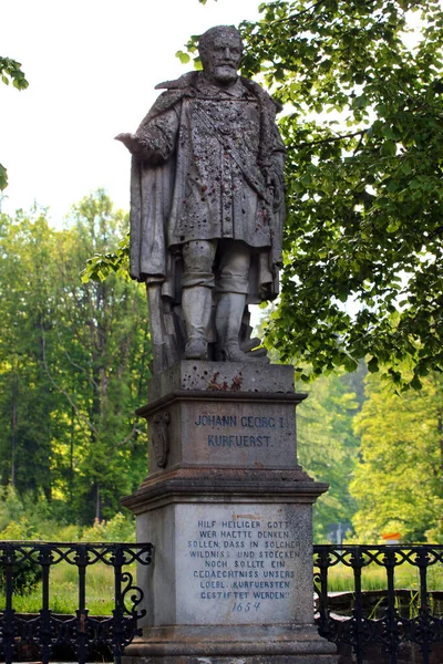 Johanngeorgenstadt Juni 2023 Denkmal Für Johann Georg Kurfürst Von Sachsen — Stockfoto