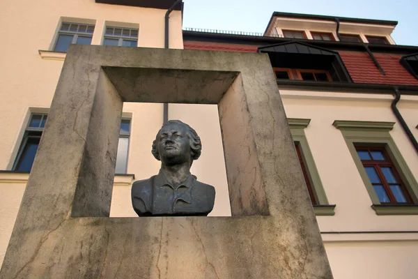 Freiberg Niemcy Sierpnia 2023 Pomnik Michaiła Łomonosowa Rosyjskiego Naukowca Założyciela — Zdjęcie stockowe