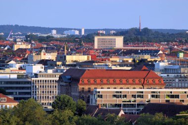 Nuremberg, Almanya - 25 Ağustos 2023: Nuremberg, Bavyera. İmparatorluk Nuremberg Şatosundan Görünüm.