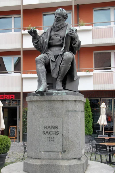 Nürnberg Deutschland August 2023 Denkmal Für Hans Sachs Einen Deutschen — Stockfoto