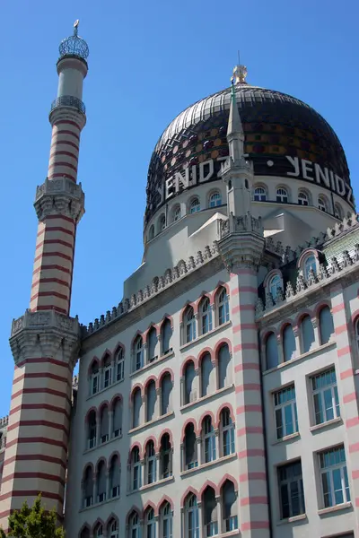 Yenidze, a former tobacco and cigarette factory in Dresden, Germnay. It was built in 1908 and designed in style of a mosque.