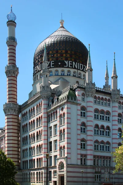 Yenidze, a former tobacco and cigarette factory in Dresden, Germnay. It was built in 1908 and designed in style of a mosque.