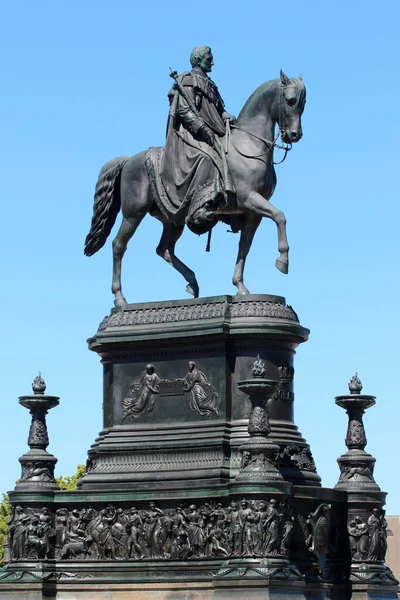 Δρέσδη Γερμανία Ιουνίου 2023 Ιππικό Άγαλμα Του Βασιλιά Της Σαξονίας — Φωτογραφία Αρχείου