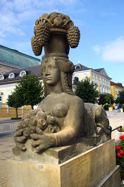 Frantiskovy Lazne República Checa Septiembre 2023 Estatua Esfinge Kurallee Frantiskovy — Foto de Stock