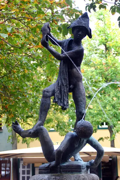 Erfurt Alemania Octubre 2023 Raufende Knaben Fighting Boys Una Escultura — Foto de Stock