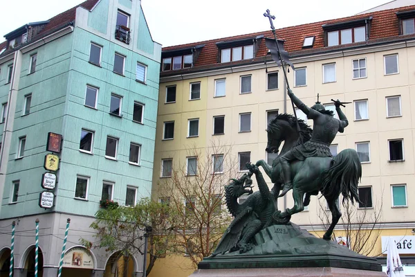 Berlín Alemania Noviembre 2023 Estatua San Jorge Asesino Dragones Antiguo — Foto de Stock