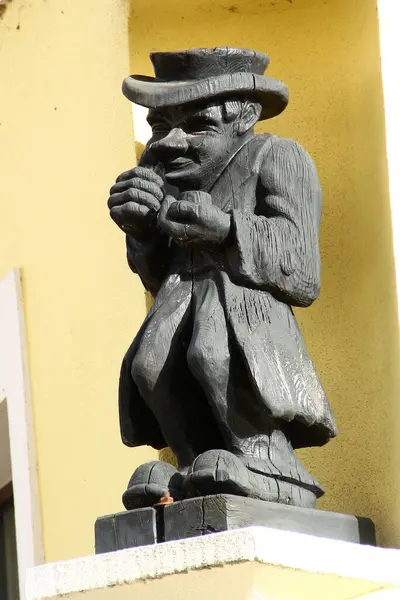 Schneeberg Germany March 2024 Wooden Sculpture Man Snuff Tobacco Pharmacy — Stock Photo, Image
