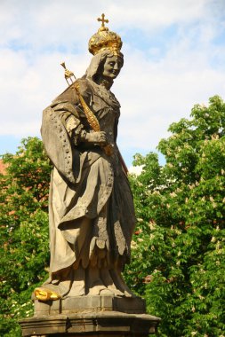 Bamberg, Almanya - 12 Mayıs - İmparator 2. Henry 'nin ölümünden sonra geçici kral naibi olarak hüküm süren Kutsal Roma İmparatorluğu İmparatoriçesi Cunigunde Anıtı