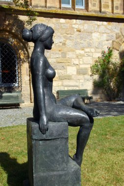 Coburg, Almanya - 15 Eylül 2024: Veste Coburg, Almanya 'nın en iyi korunmuş ortaçağ kalelerinden biri. Bavyera 'nın Yukarı Franconia bölgesindeki Coburg kasabasının üzerindeki bir tepede yer almaktadır.