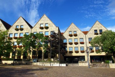 Kronach, Almanya - 15 Eylül 2024: Yukarı Franconia, Bavyera 'da bir kasaba olan Kronach Belediye Binası (Rathaus).