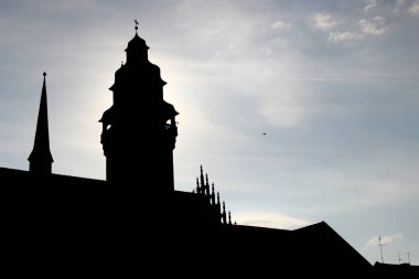 Silhouette of town hall in Zeitz, Germany clipart