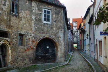 Naumburg, Almanya - 16 Ekim 2024: Saksonya-Anhal 'de bir şehir olan Naumburg' daki Tarihi Yahudi Yolu