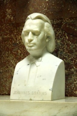 Donaustauf, Germany - October 26, 2024: Bust of German composer Johannes Brahms at Walhalla, the Bavarian hall of fame dedicated to distinguished figures in German history clipart