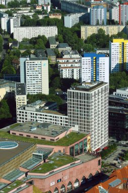 Berlin, Germany - July 7, 2024: View of Berlin's city center from the Fernsehturm, the iconic TV Tower in Berlin Mitte district clipart