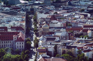 Berlin, Germany - July 7, 2024: View of Berlin's city center from the Fernsehturm, the iconic TV Tower in Berlin Mitte district clipart