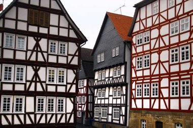 Hessen, Almanya 'daki eski yarı keresteli fachwerk evleri