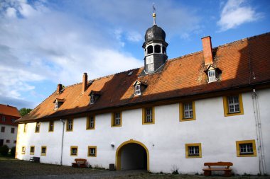 Schloss Blankenhain - Doğu Almanya 'nın Thüringen kentinde Tarihi Barok Kalesi ve Tarım Müzesi