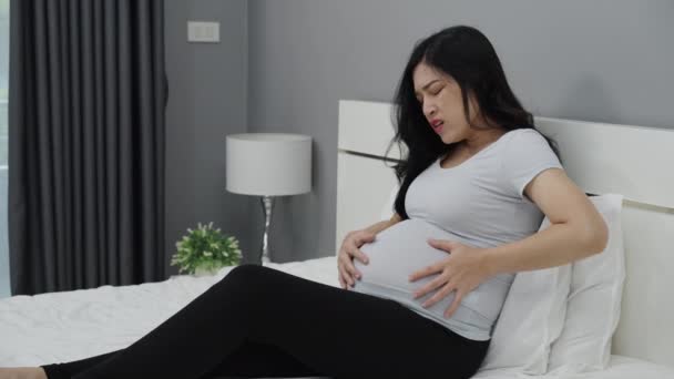Hamile Bir Kadının Karnında Ağrı Var — Stok video