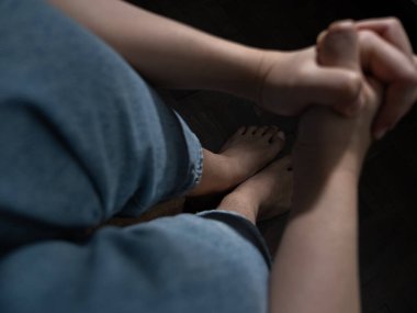 Duygusal destek jesti kişisel yansıma yakın görünüm bağlantı konseptini ayarlar