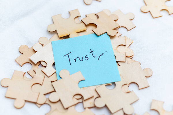 Building trust in business relationships a creative puzzle analogy for team dynamics and collaboration in the workplace