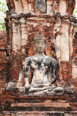 Tarihi kalıntıların arasında Tayland 'ın zengin kültürel mirasını yansıtan antik bir Buda heykelinin huzur dolu varlığını keşfedin..