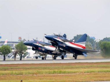 Bangkok, Tayland - 8 Mart 2025: Tayland Kraliyet Hava Kuvvetleri 88. kuruluş yıldönümünü, 1 Ağustos 'ta askeri uçaklar sergilenen muhteşem hava gösterileriyle kutladı.