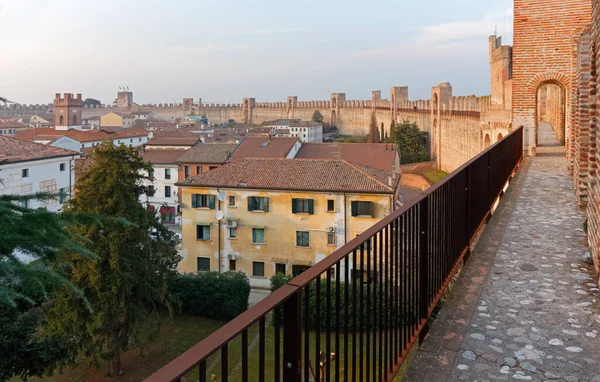 Gångväg Till Cittadellas Medeltida Stadsmurar Venetien Italien — Stockfoto
