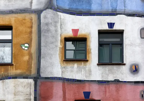 Viena Austria Enero 2023 Detalle Colorida Fachada Casa Hundertwasser Imágenes De Stock Sin Royalties Gratis