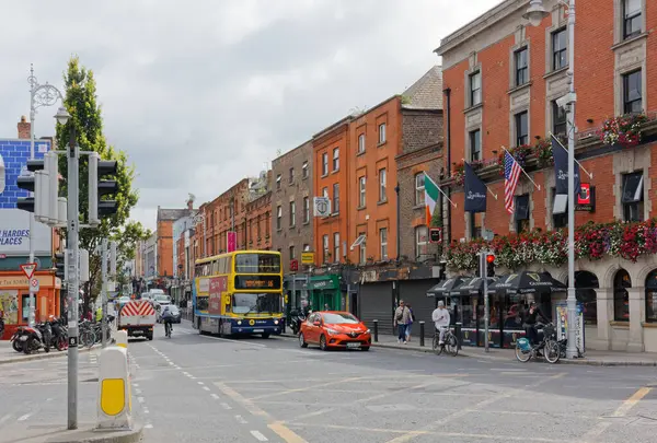 Dublin Ierland Augustus 2023 Kleurrijke Levendige Straat Het Centrum Van — Stockfoto