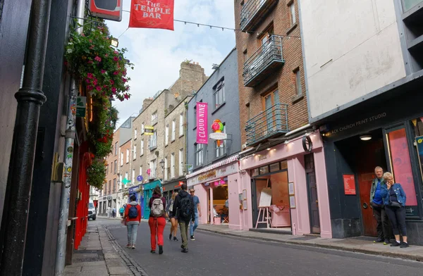 Dublin Ierland Augustus 2023 Stadsleven Langs Een Straat Temple Bay — Stockfoto