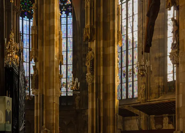 Vienna Austria Januari 2023 Rincian Interior Katedral Santo Stefanus Bangunan Stok Foto Bebas Royalti