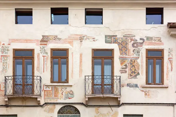 Bassano Del Grappa Italien Februar 2023 Fassade Eines Wertvollen Historischen Stockfoto